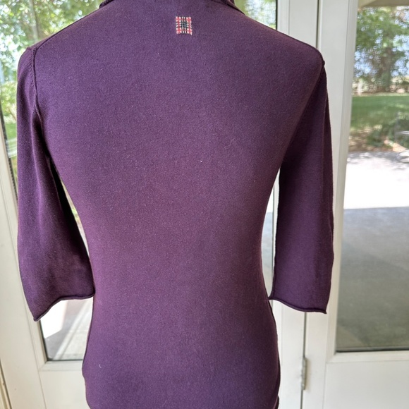 BURBERRY Purple silk cashmere short sleeves turtleneck sz.S - Picture 2 of 4